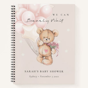 Cuaderno Rubor Bearly Wait Bear Balloon Baby Shower