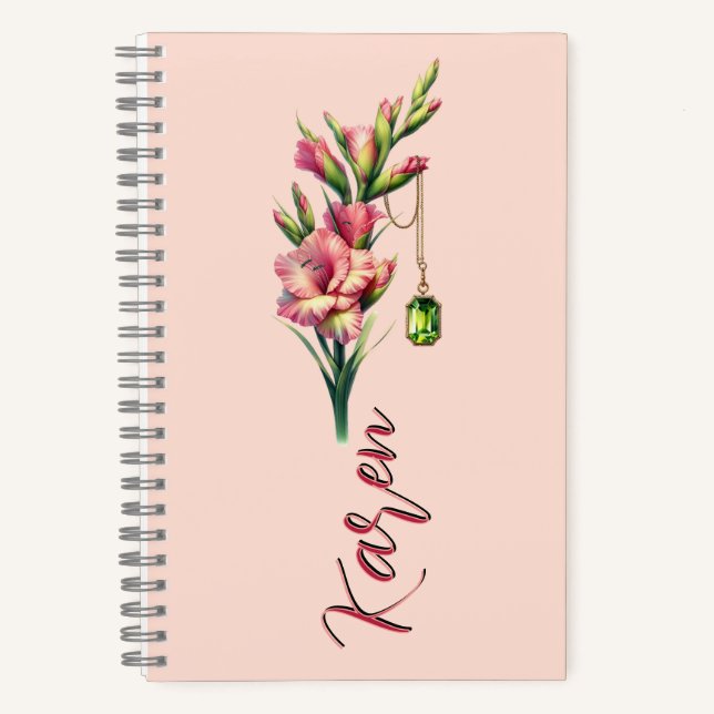 Cuaderno Rubor de Agosto: Gladiolus & Peridot Recuerdo  (Anverso)