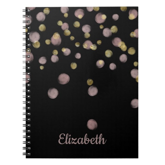 Cuaderno Rubor de monograma y superposición dorada sobre ne (Frente)