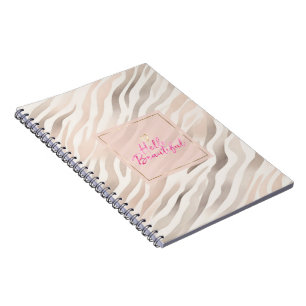 Cuaderno Rubor Dorado Rosa Crema Animal Hola Hermoso Corazó