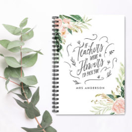Cuaderno Rubor floral rosa de agradecimiento anuncio de reg