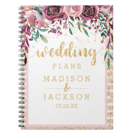 Cuaderno Rubor Flowers Stripes & Gold Wedner Planner