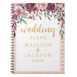 Cuaderno Rubor Flowers Stripes & Gold Wedner Planner
