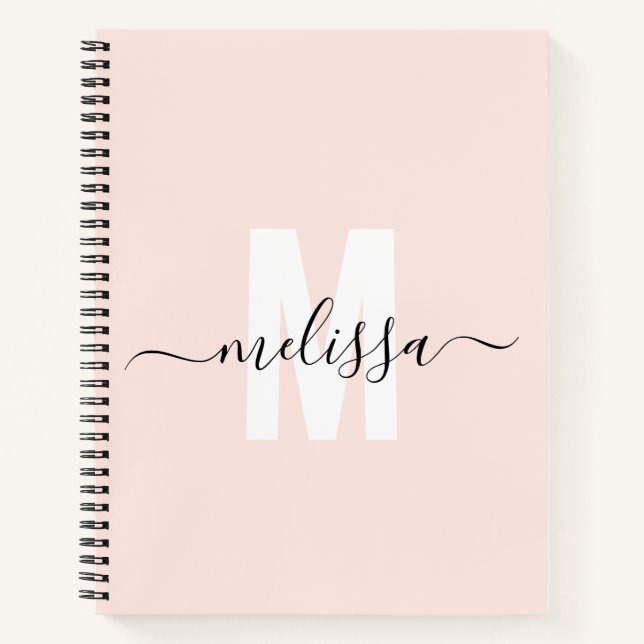 Cuaderno Rubor Girly Monogram Calligraphy (Anverso)