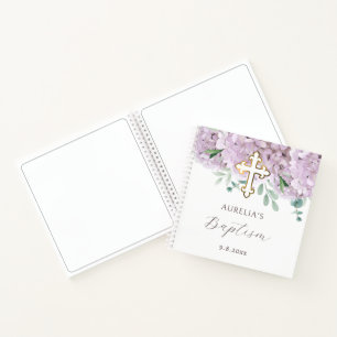 Cuaderno Rubor Hydrangea Baptism Guest Book