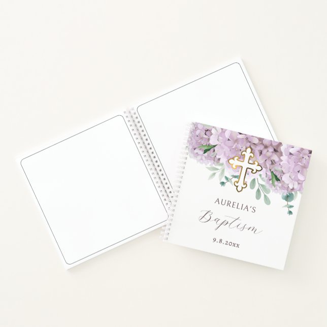 Cuaderno Rubor Hydrangea Baptism Guest Book (Interior)