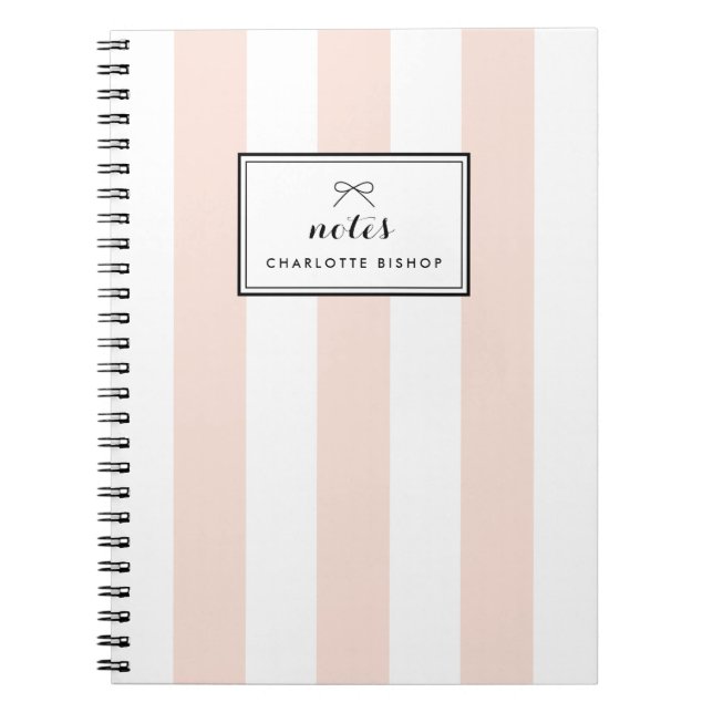 Cuaderno Rubor Moda franjas verticales personalizadas (Frente)