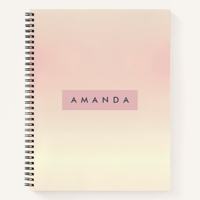 Cuaderno Rubor Pastel Suave Personalizado con Degradado (Anverso)