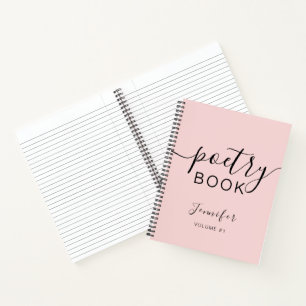Cuaderno Rubor Pink Black Script tu poesía de nombre