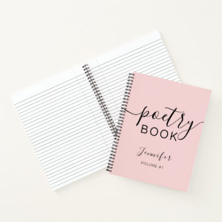 Cuaderno Rubor Pink Black Script tu poesía de nombre