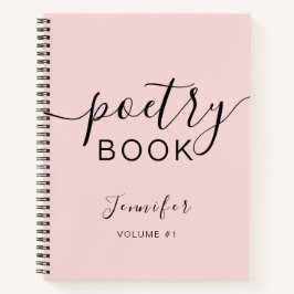 Cuaderno Rubor Pink Black Script tu poesía de nombre