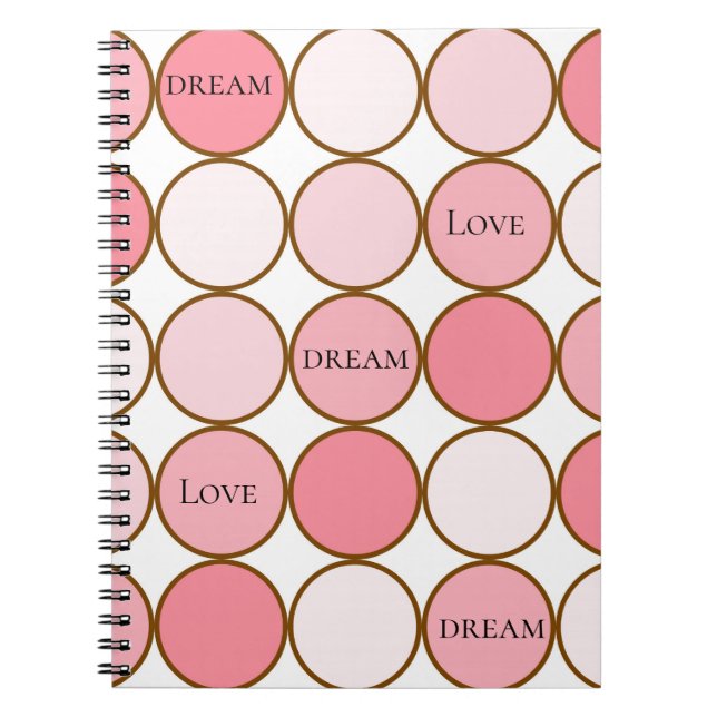 Cuaderno Rubor Pink Dots Dream Love (Frente)