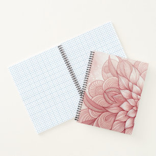 Cuaderno Rubor Pink Floral Line Art
