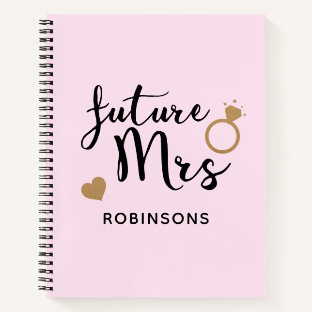 Cuaderno Rubor Pink Gold Bridal Wedding Planner Future Mrs. (Anverso)