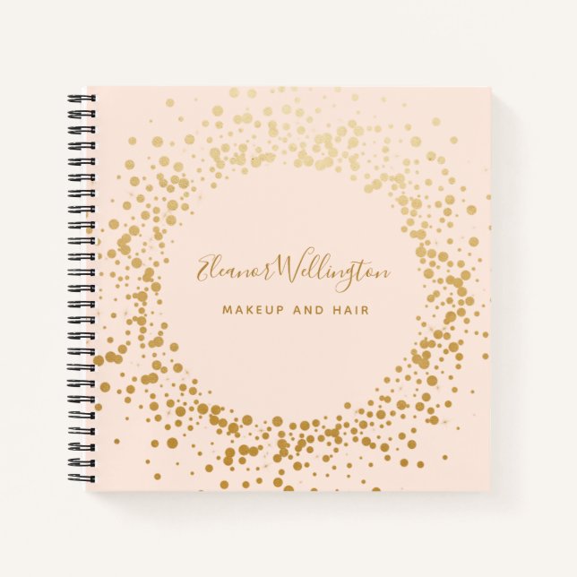 Cuaderno Rubor Pink Ombre Gold Confetti Dots Creative (Anverso)