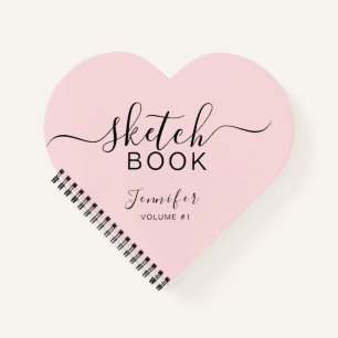 Cuaderno Rubor Pink Personalizado Sketchbook Tu Nombre