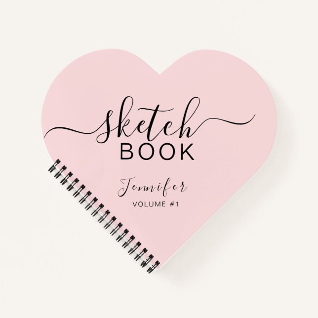 Cuaderno Rubor Pink Personalizado Sketchbook Tu Nombre (Anverso)