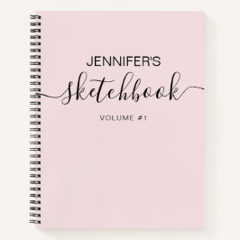 Cuaderno Rubor Pink Personalizado Sketchbook Tu Nombre