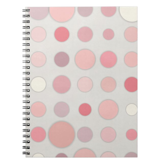 Cuaderno Rubor Pink Polka Dot Pattern Art (Frente)