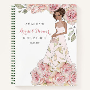 Cuaderno Rubor Pink Rose Bride Guest Book