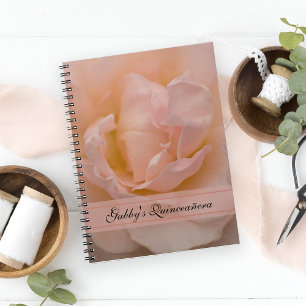 Cuaderno Rubor Pink Rose Quinceañera Guest Book