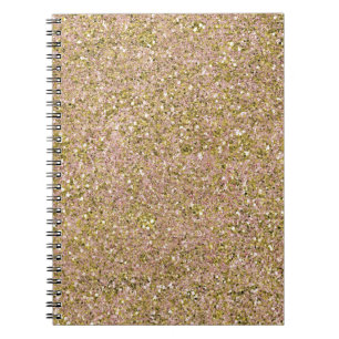 Cuaderno Rubor Rosa Rosado y Glam Glitter Brillante Dorado
