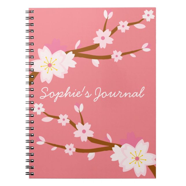 Cuaderno Rubor rosa Sakura CHerry Blossom japonés (Frente)