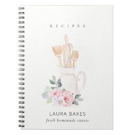 Cuaderno Rubor Utensiers Cookbook Floral Roller Whisk Recet