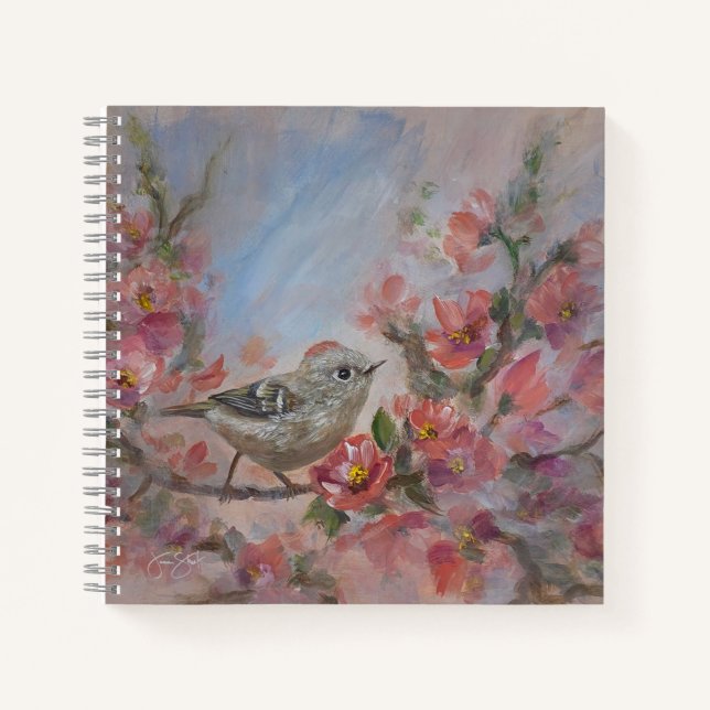 Cuaderno Ruby Kinglet Bird (Anverso)