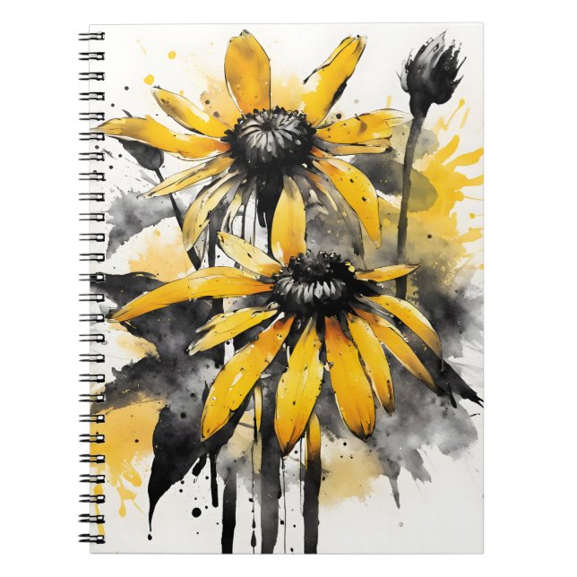 Cuaderno Rudbeckia - Flores de acuarela (Frente)