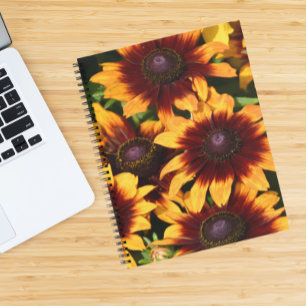 Cuaderno Rudbeckias Floral amarillo y bronce