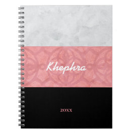 Cuaderno Ruddy Pink Batik Gray Water Name and Year