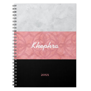 Cuaderno Ruddy Pink Batik Gray Water Name and Year