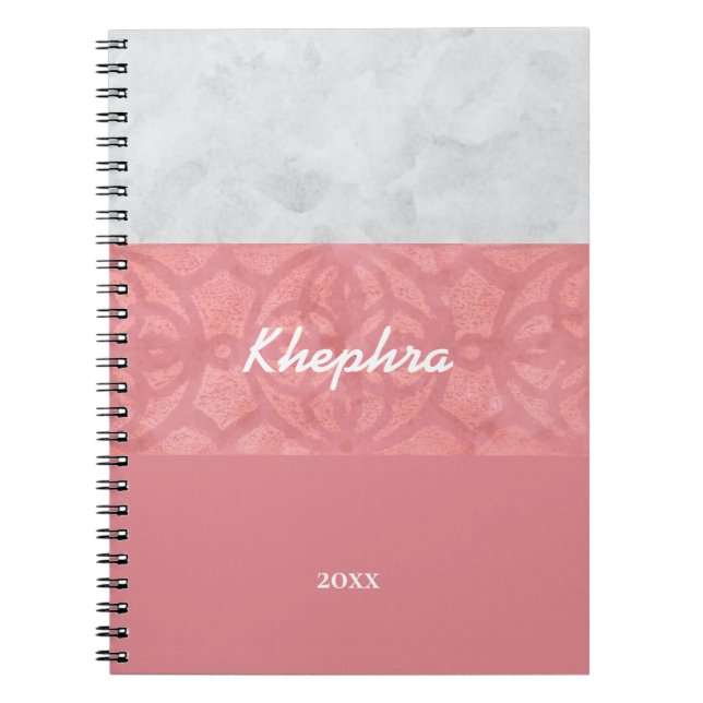 Cuaderno Ruddy Pink Batik Gray Water Name and Year Not (Frente)