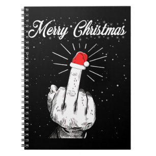 Cuaderno Rude Merry Christmas Middle Finger Xmas Ugly
