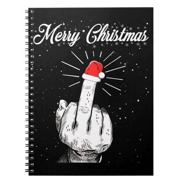 Cuaderno Rude Merry Christmas Middle Finger Xmas Ugly (Frente)