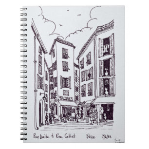Cuaderno Rue Droite y Rue Collet Viejo Niza, Francia