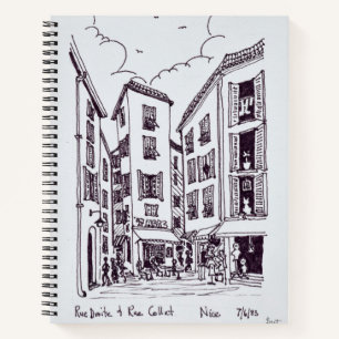 Cuaderno Rue Droite y Rue Collet Viejo Niza, Francia