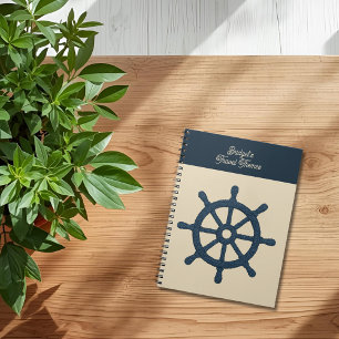 Cuaderno rueda de barco de la marina con el nombre de Beige