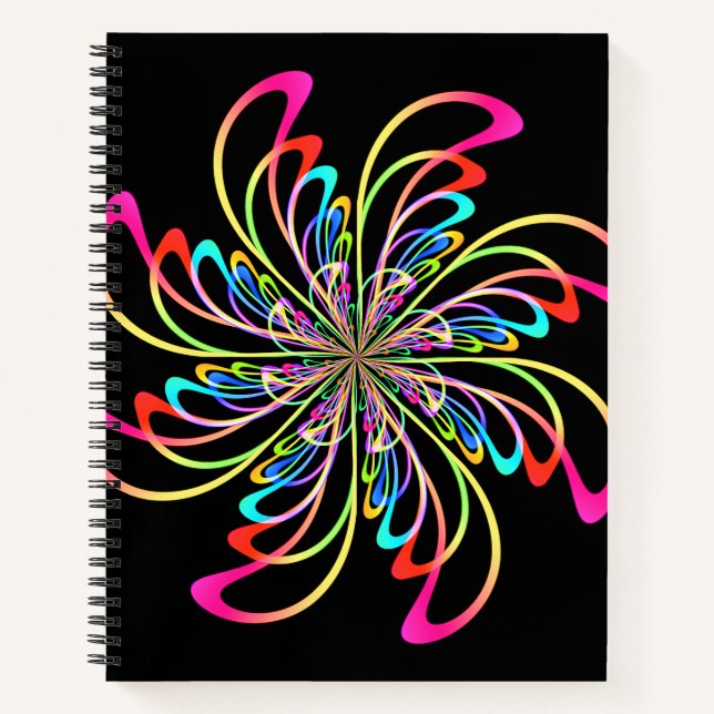 Cuaderno rueda de pinza abstracta (Anverso)