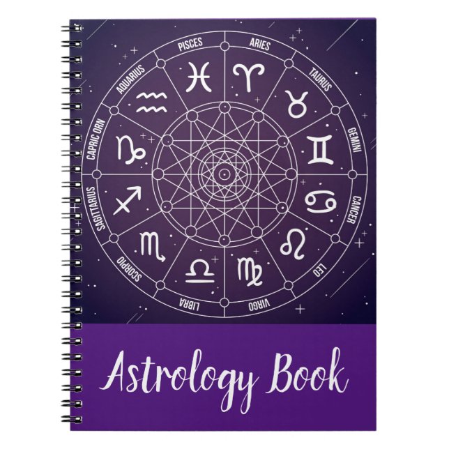 Cuaderno Rueda del Zodiaco de astrología moderna y trendy (Frente)