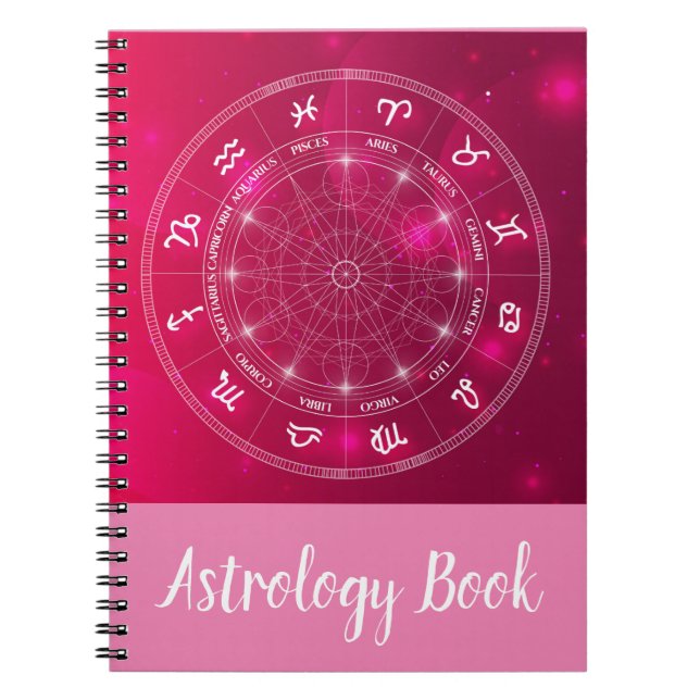 Cuaderno Rueda del Zodiaco de astrología moderna y trendy (Frente)