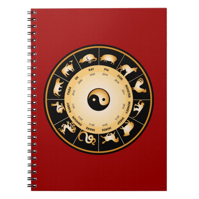 Cuaderno Rueda del zodiaco de Chiinese (Frente)