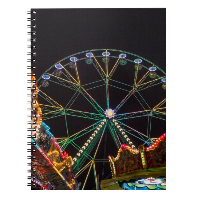 Cuaderno Rueda Funfair Ferris de noche (Frente)