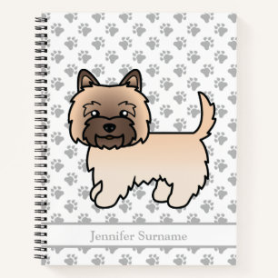 Cuaderno Ruedas Cairn Terrier Caricatura Perro y Personaliz