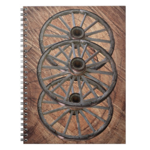 Cuaderno Ruedas de vagón de madera de época