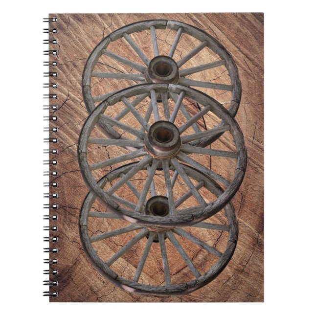 Cuaderno Ruedas de vagón de madera de época (Frente)