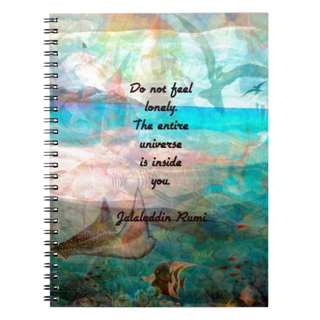 Cuaderno Rumi Inspiration Quote Acerca Del Universo (Frente)