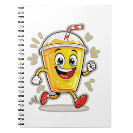 Cuaderno **Running Juice Cup Cartoon – Fun Street Drink Cha