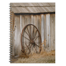 Rustic Americana Wagon Wheel on Old Shed